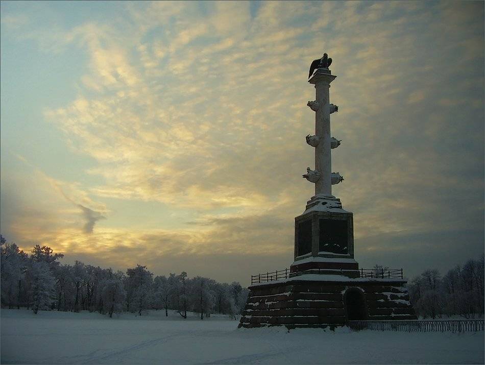 город, вечер, пушкин, царское село, чесменская колонна, Ольга Хлуднева