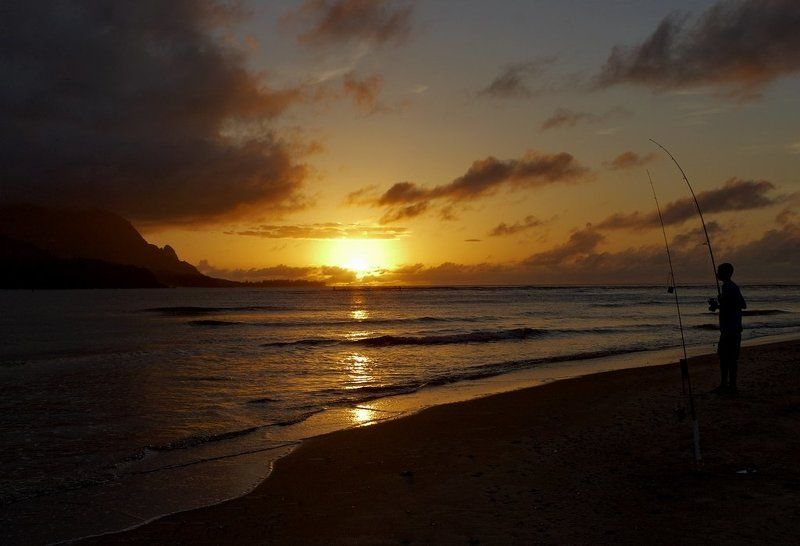 станко, океан, пляж, море, небо, гавайи На закате в Принсвиле... фото превью