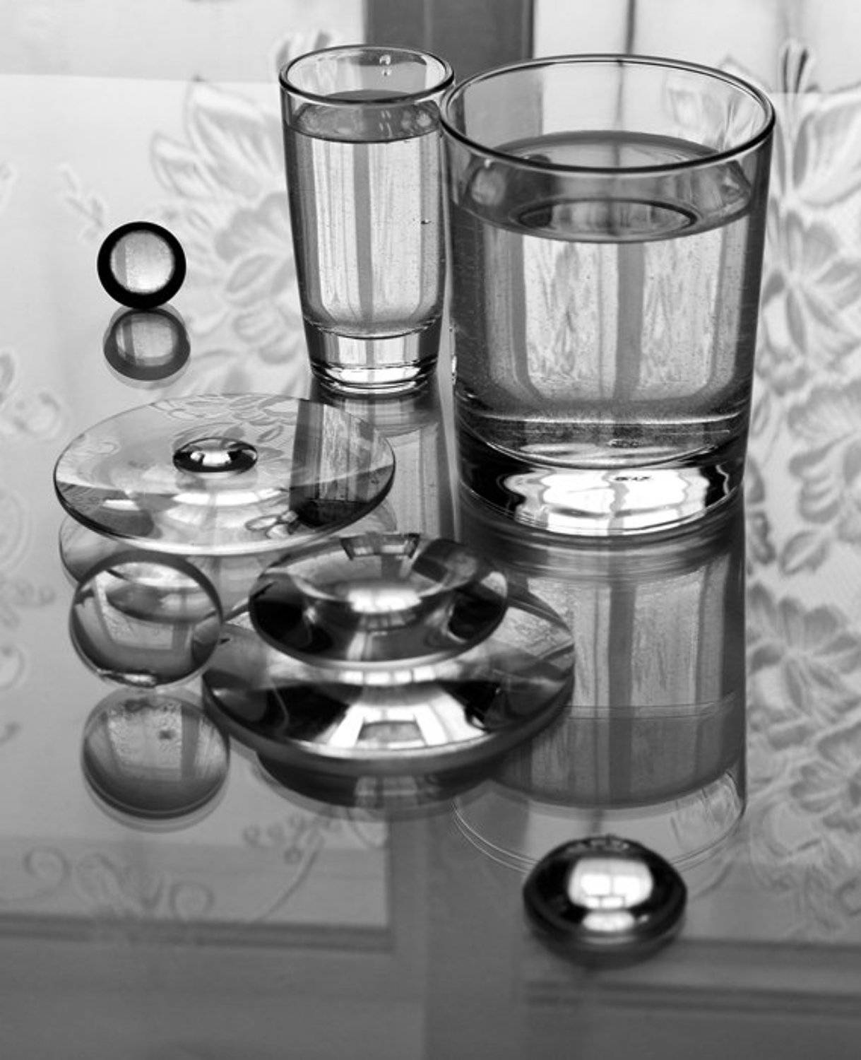 линзы, стекло, вода, стаканы, прошлое лето