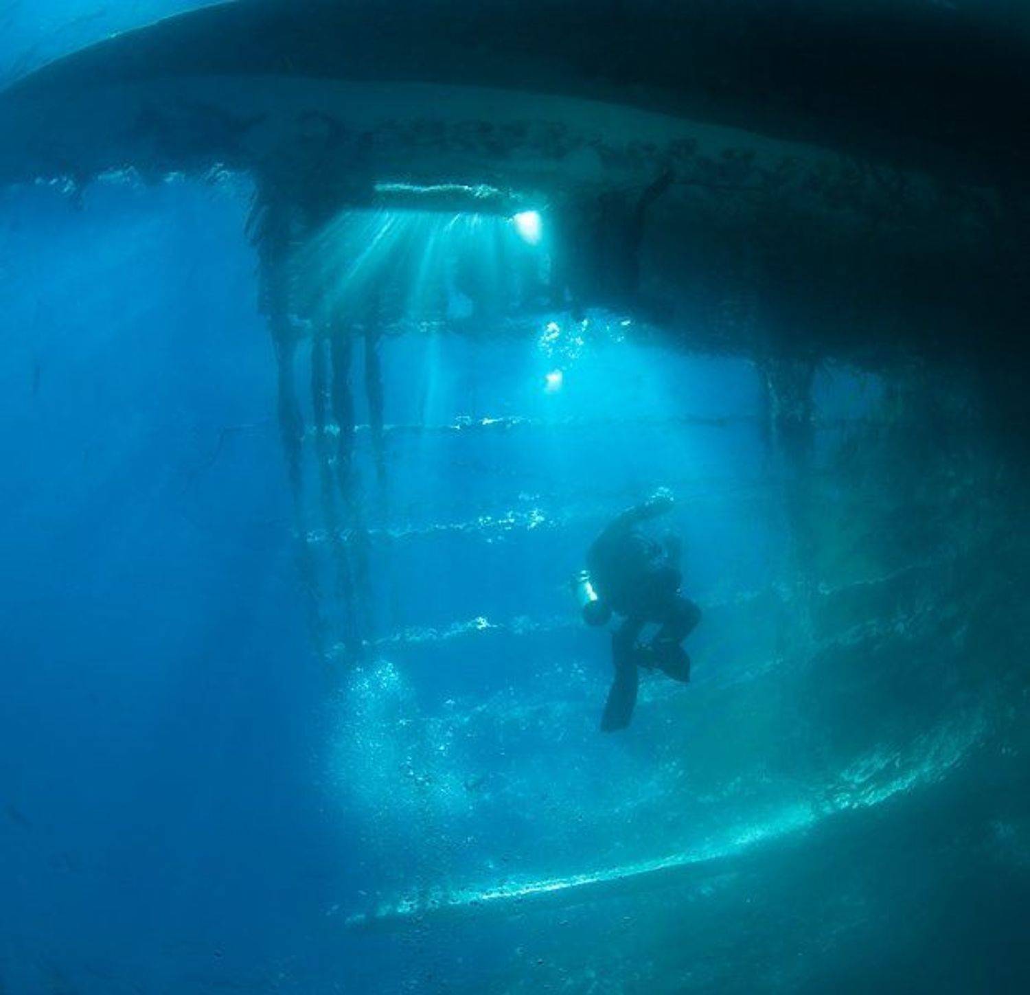 лодка, силуэт, дайвер, underwater, Виктор Чистов