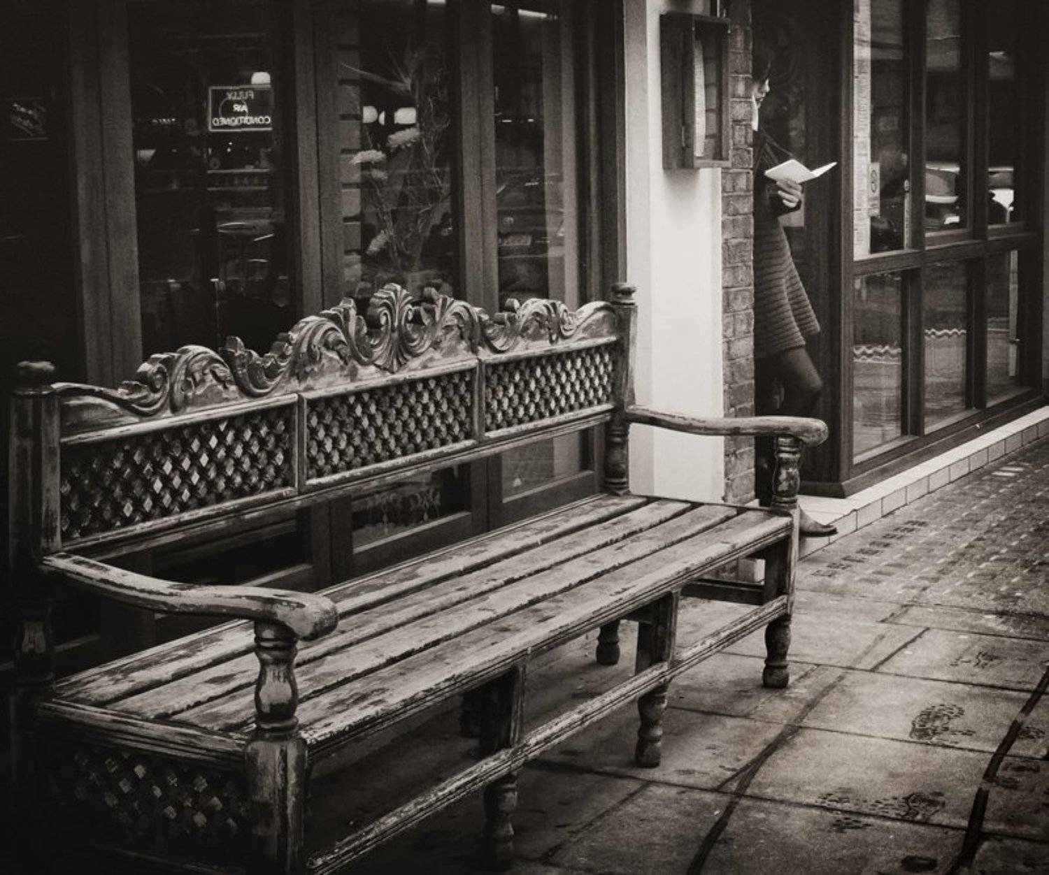 девушка, письмо, скамейка, след, Slowhill