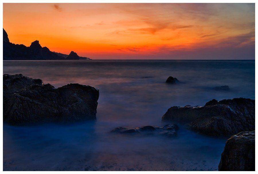 восход, море, скалы, небо, камни, пейзаж, Oleg Dmitriev