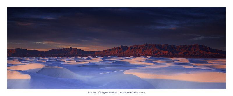 white sands national monument, new mexico, usa White Sands Sunrise Panorama фото превью