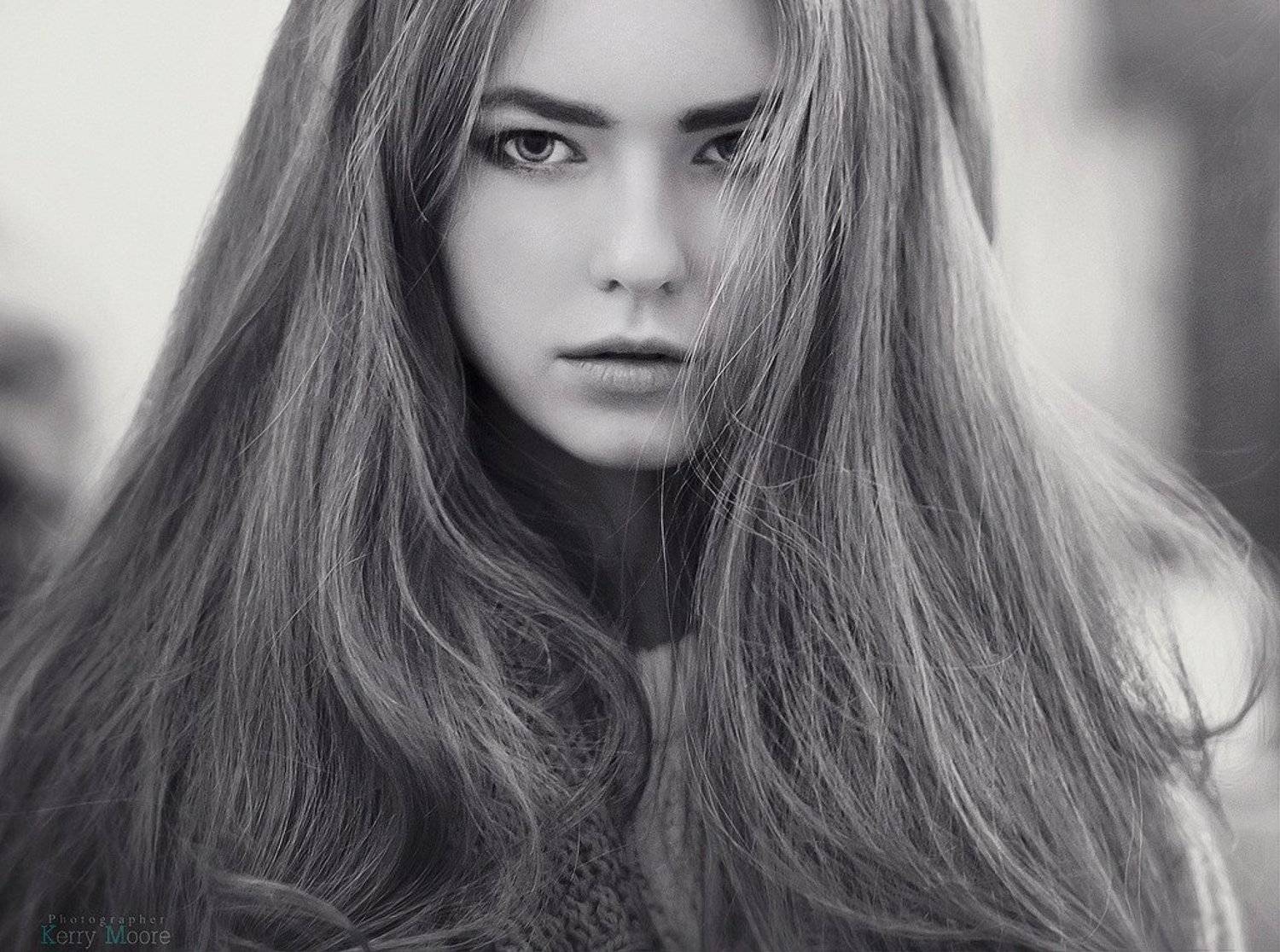 50mm, beauty, black and white, face, fashion, girl, look, model, nikon d90, portrait, style, Kerry Moore