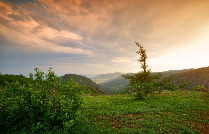 Абзаково, Банное, Башкирия, Закат, Уральские горы *** фото превью