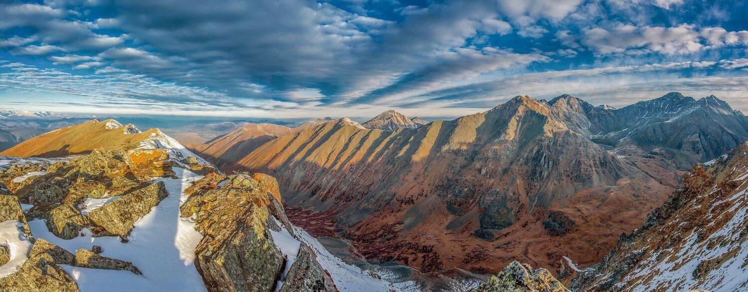 горы, небо, облака, осень, высота,природа, пейзаж, панорама, утро, Горный Алтай, Сергей Ослопов