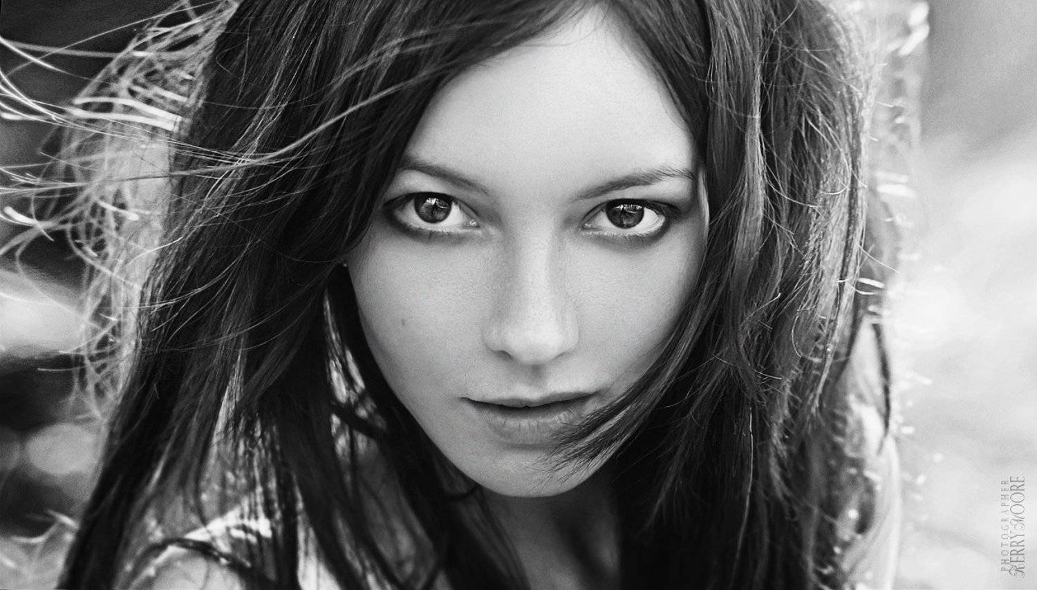 50mm, Black & white, Eyes, Girl, Portrait, Портрет, Портрет девушки, Kerry Moore