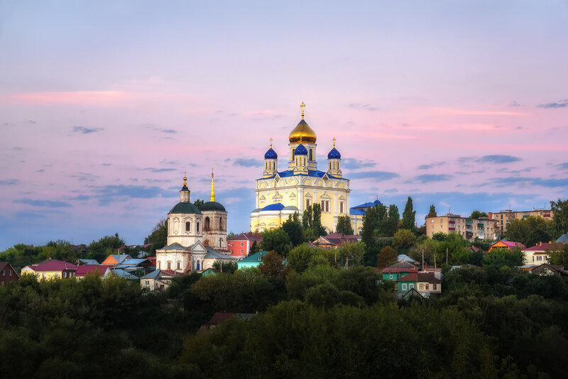липецкая область, елец, храм, архитектура, architecture, церковь, город на рассвете На рассвете фото превью