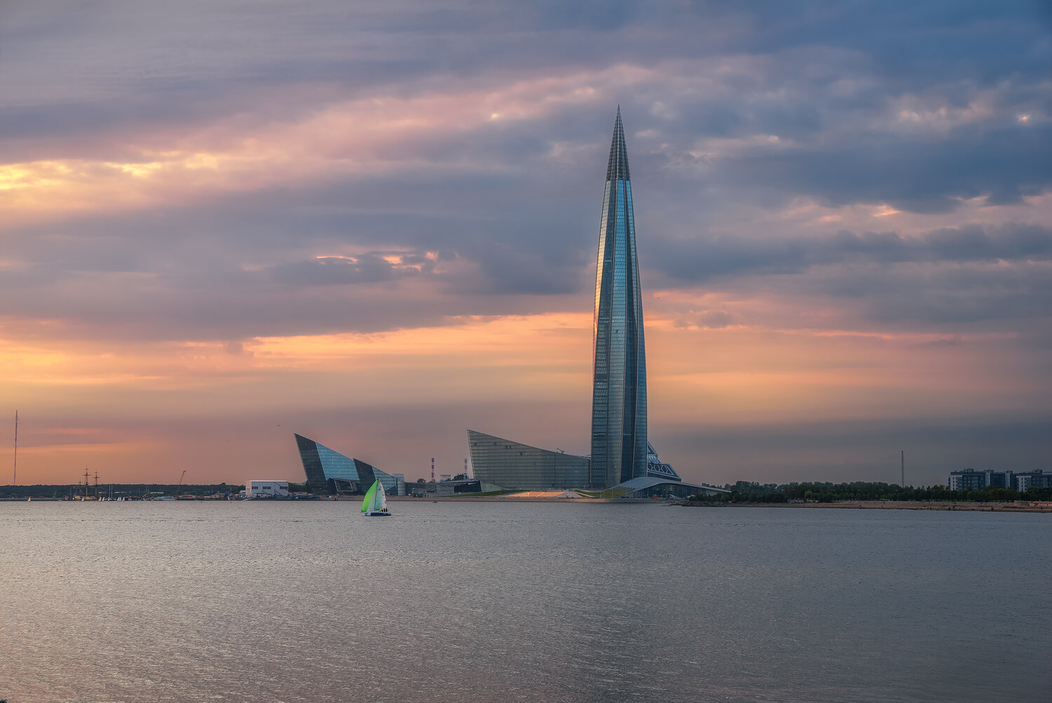 санкт-петербург, питер, финский залив, лахта, закат в городе, architecture, архитектура, лахта-центр, Zakharov Armen