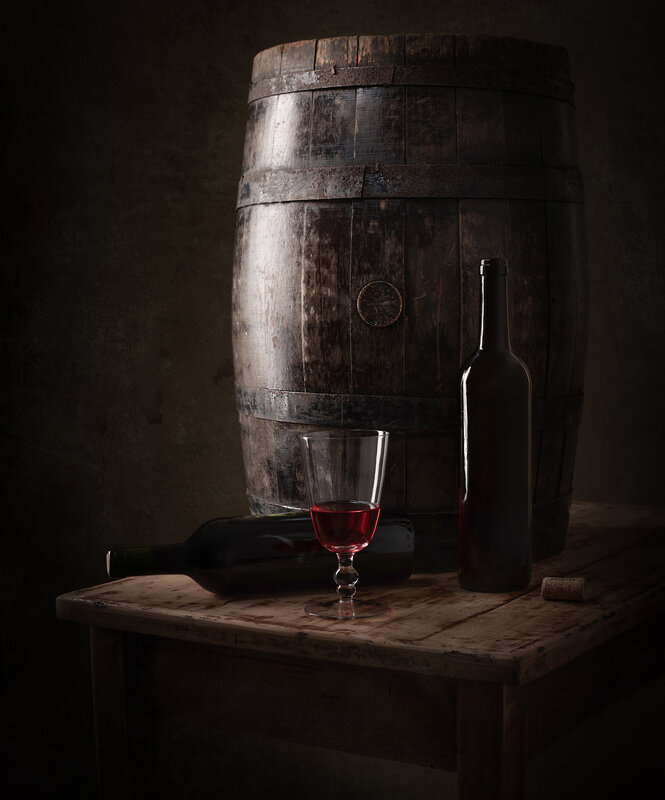 Still life, wine, red, old, barrel, light, texture The Wine фото превью
