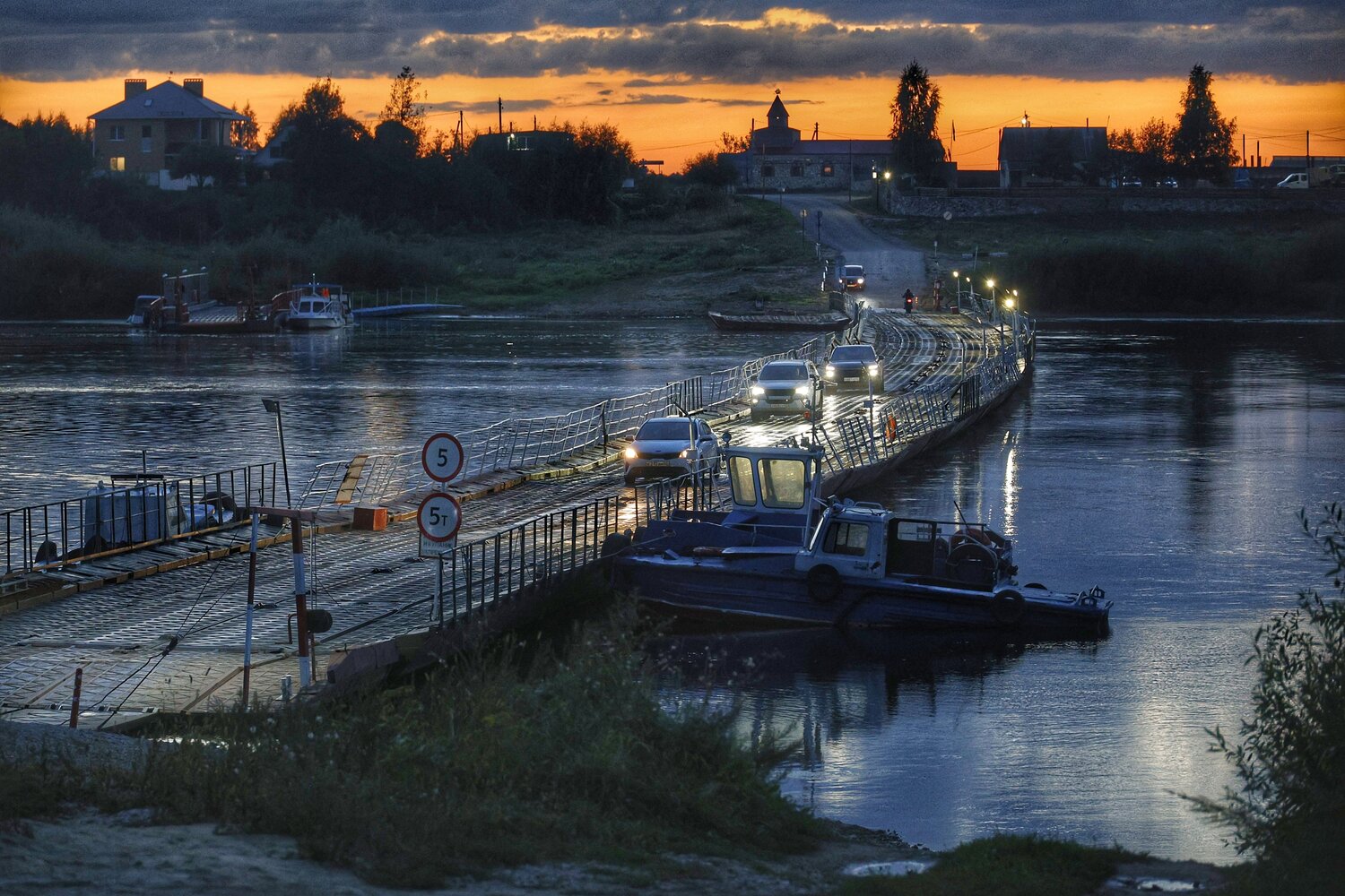 Переправа, река, пейзаж, Юрий Морозов
