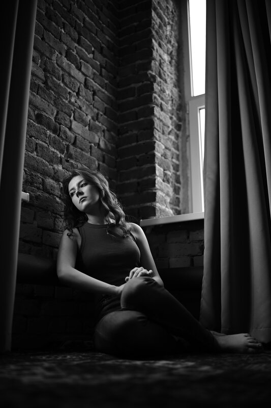 девушка, woman, модель, model, женский портрет, woman portrait, портретное фото, portrait photo, монохром, чернобелое, чб, bnw, monochrome, blackandwhite, фотостудия, studio, photostudio, studiolight Zlata фото превью