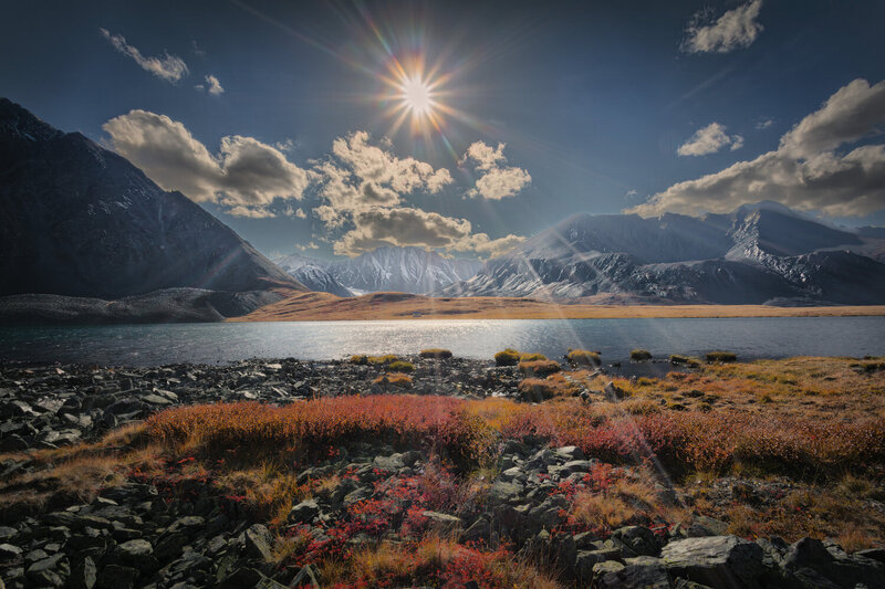 Полдень на озере Атаккёль, Горный Алтай фото превью