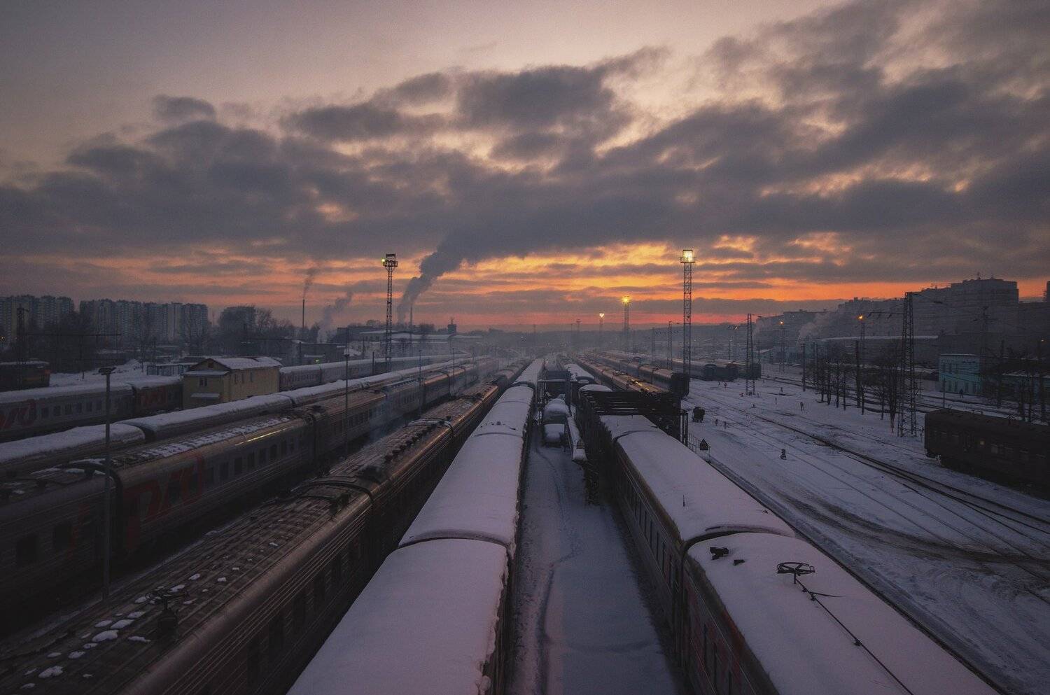 вокзал,морозы,дым, Карепанов Евгений