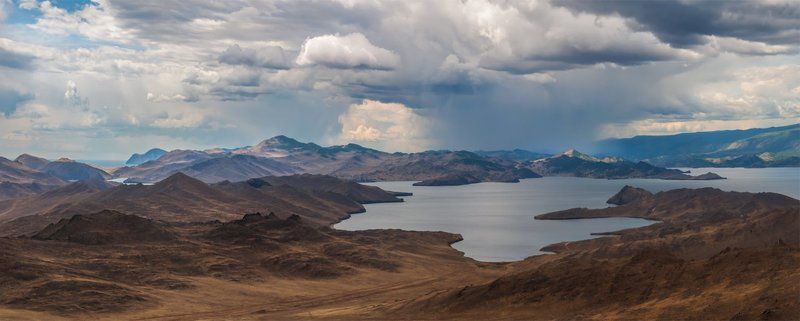 байкал, дождь, лето, озеро, ольхон, остров, панорама, пейзаж, природа, сибирь Поливает фото превью