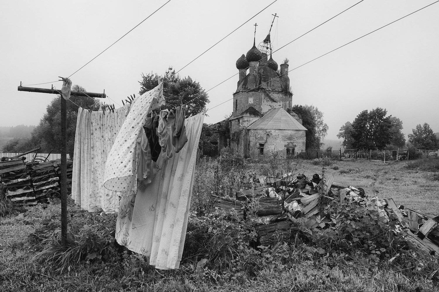 лето, село ширинье, туман, утро, ярославль храм, СПИРИДОНОВ НИКОЛАЙ