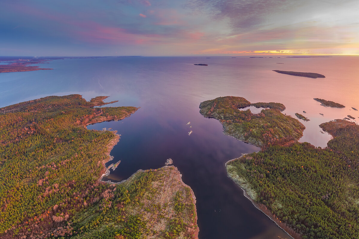 природа карелии, ладога, ладожские шхеры, сортавала, карелия, karjala, ladoga, фототуры по ладоге, туры по карелии, северное приладожье, закат, осенний пейзаж, аэрофотосъемка, импиниеми, импилахти, импилампи, Уютнов Кирилл