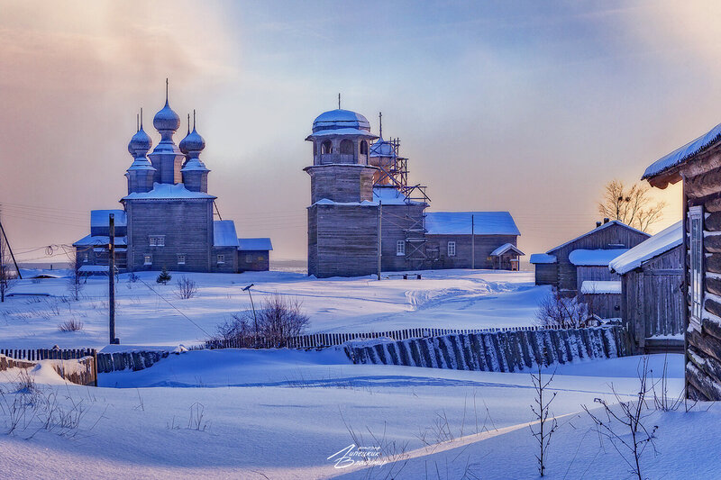 архангельская область, ворзогоры, зима Поморское село Ворзогоры фото превью