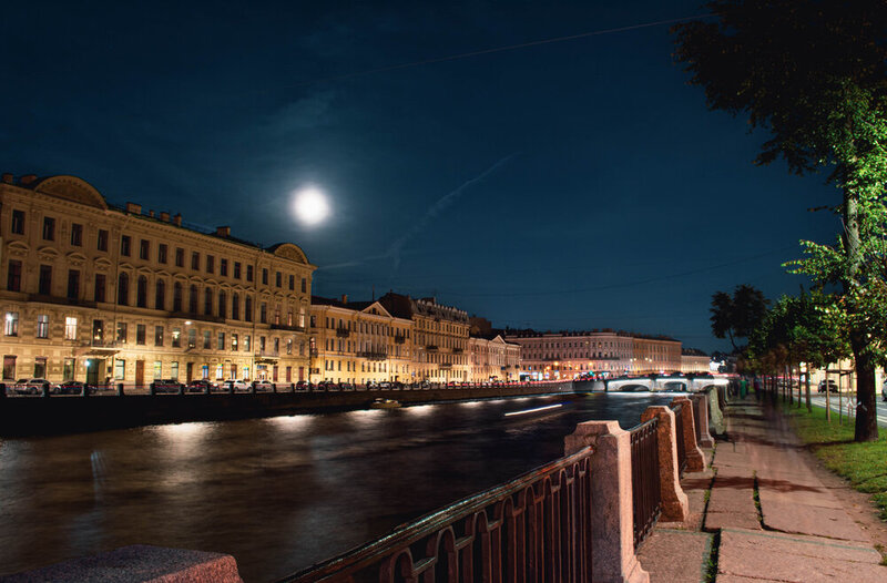 architecture, city, night, saint petersburg, symmetry, perspective, архитектура, город Portfolio фото превью