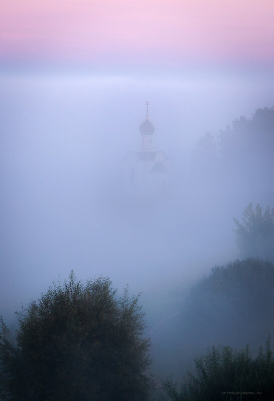 алексин, туман, сорокинагора, рассвет  фото превью