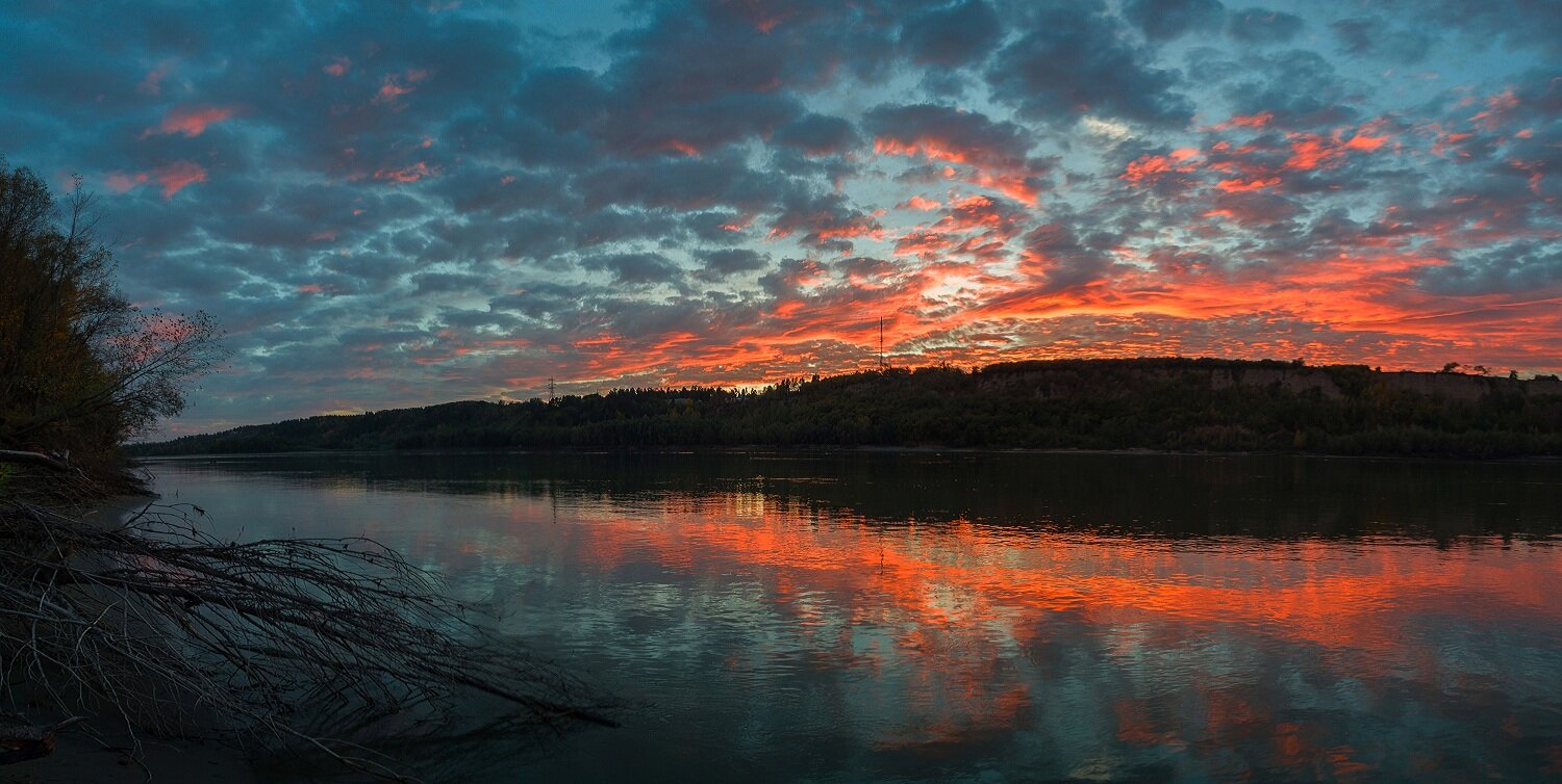 река обь, сибирь, осень, закат, Вадим Душкин