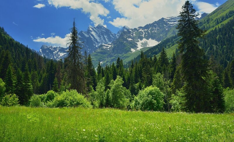 горы, лето, кавказ Лето в горах Кавказа фото превью