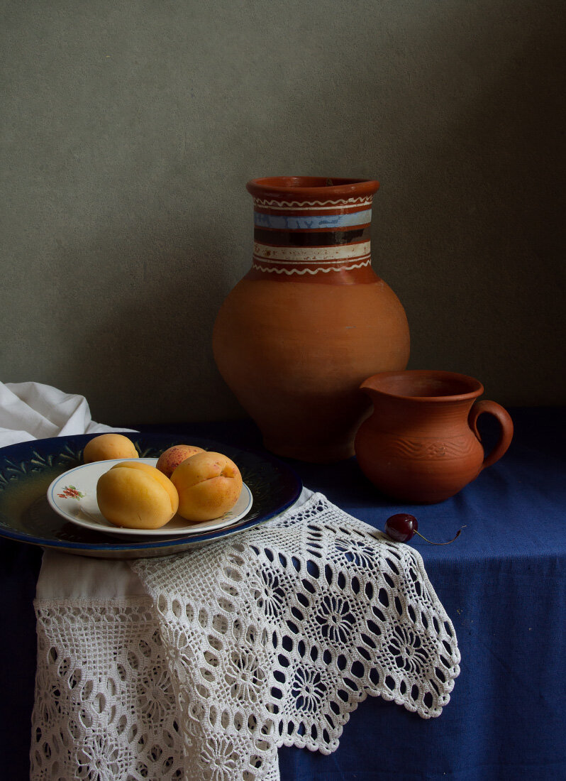 крынка, кувшинчик, абрикосы, Колеснева Елена