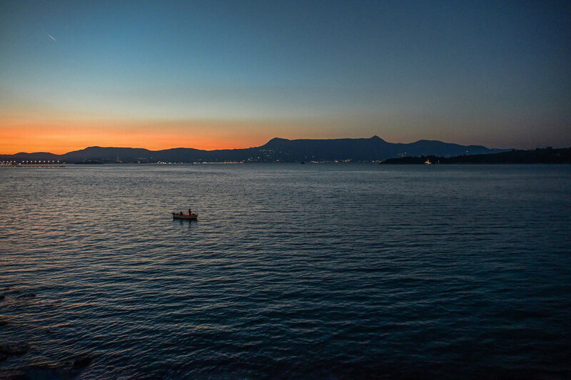 corfu, night, landscape, nikon, sunset, sea Corfu night фото превью