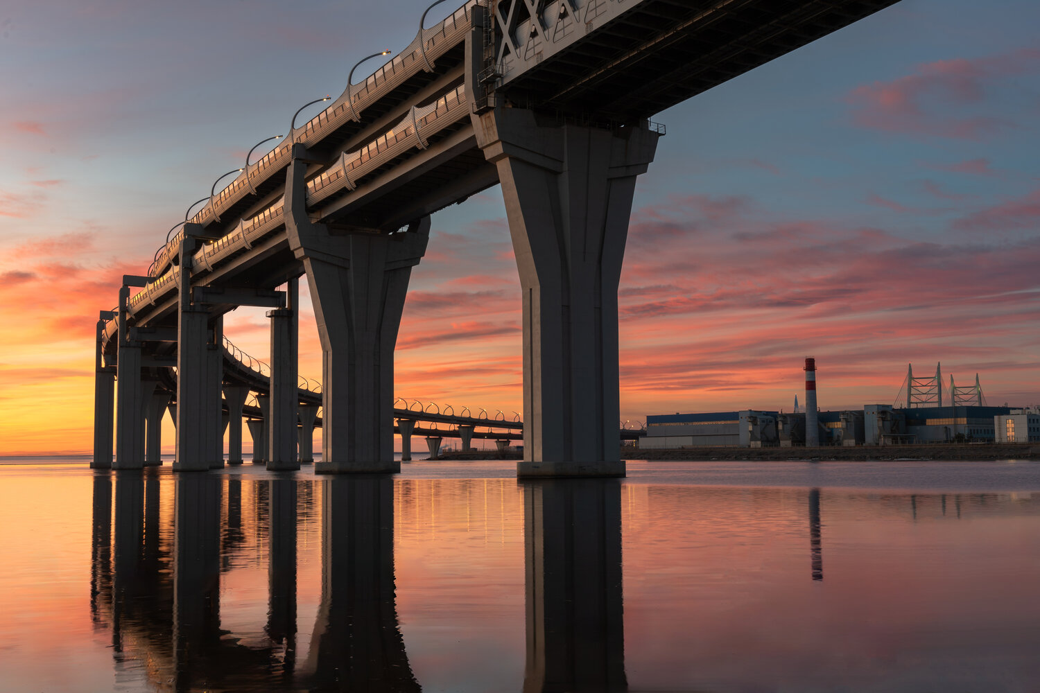 зсд, санкт-петербург, питер, спб, мост, закат, залив, город, bridge, city, sunset, bay, петербург, пейзаж, landscape, финский залив, канонерский остров, канонерка, Shabasov Alexey
