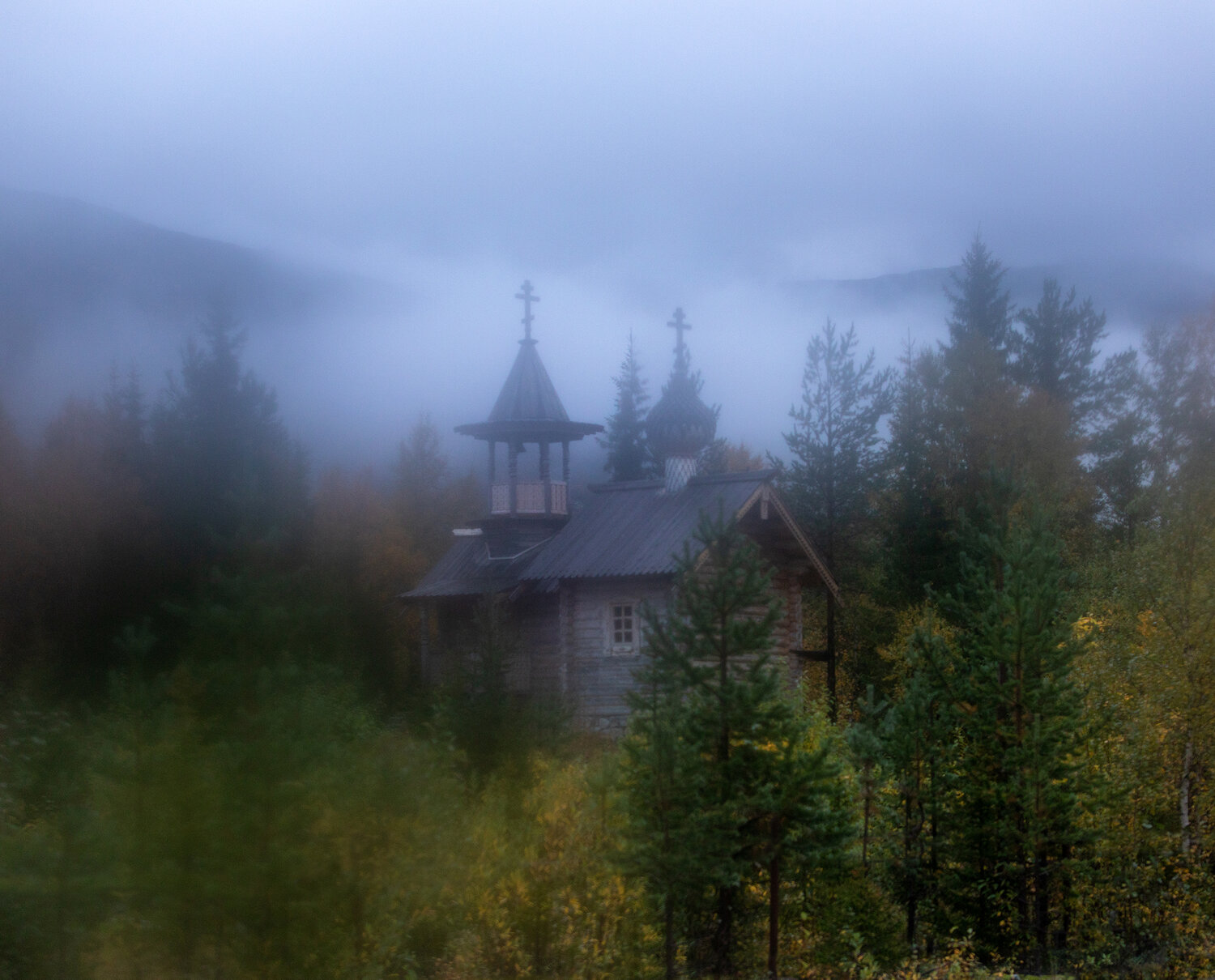 хибины, осень, север, туман, часовня, горы, Павел Ващенков