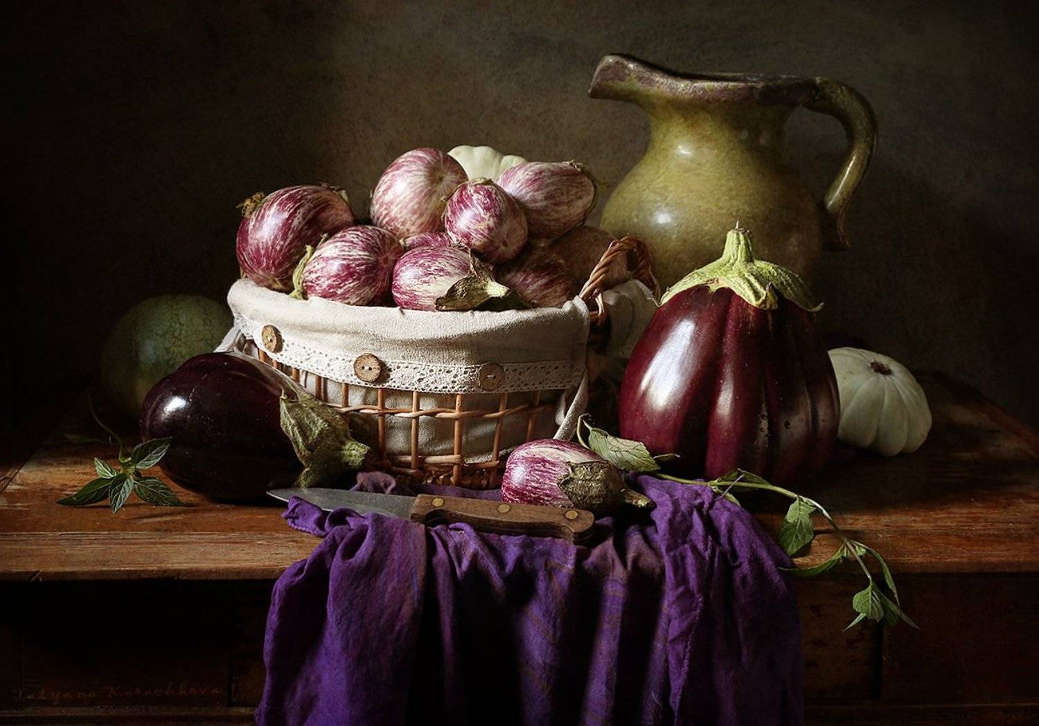 Баклажаны, Корзинка, Кувшин, Tatyana Karachkova