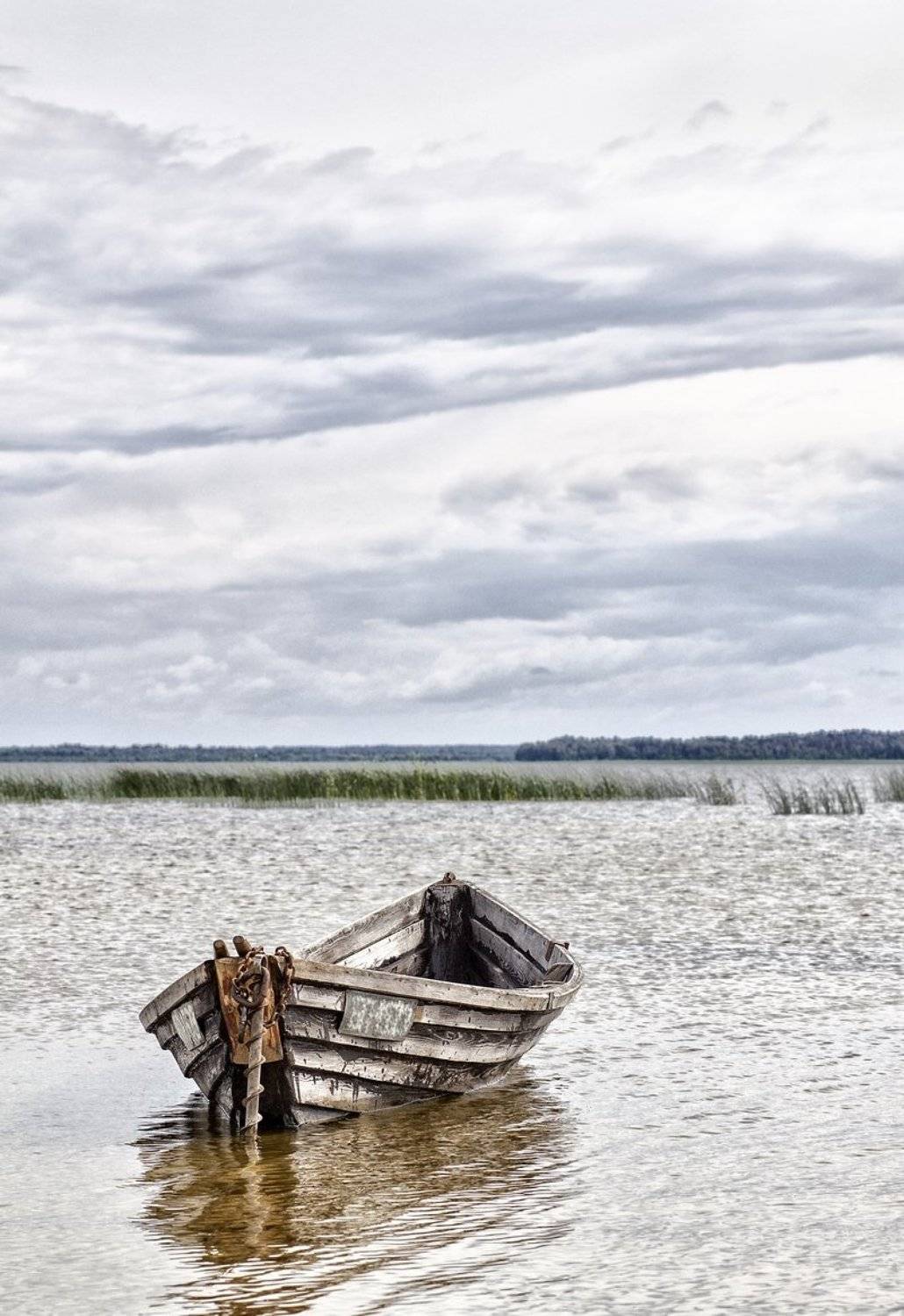 lake, boat, sky, clouds, summer, озеро, лодка, облака, лето, пейзаж, тучи, Сергей Владимиров