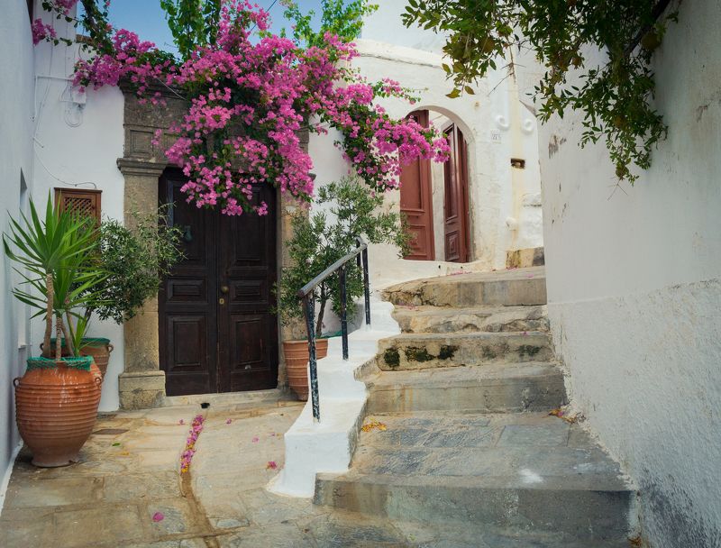 греция,  родос,  линдос Улочки старого Линдоса фото превью