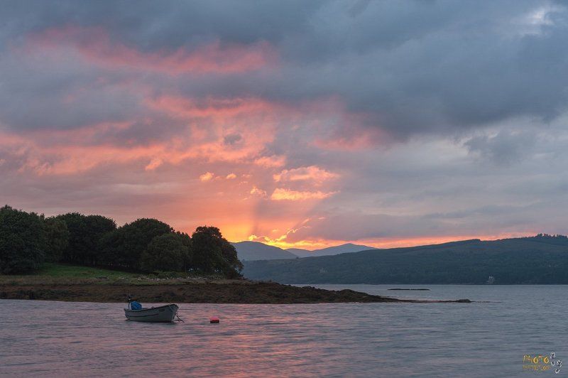 ирландия, фототур, закат Про лодку в закатных лучах фото превью