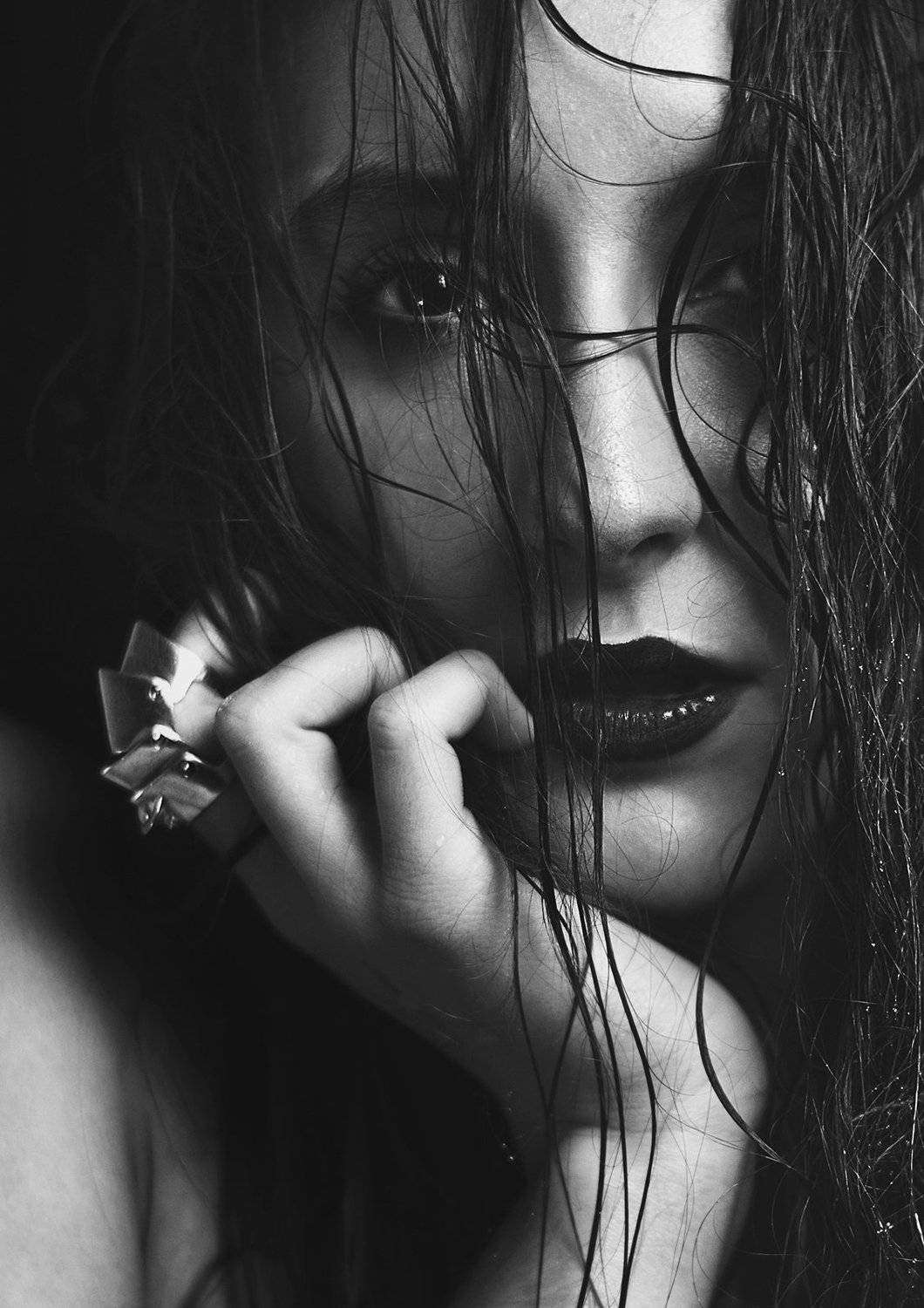 beautiful, beauty, black and white, face, gorgeous, jozef kiss, jozefkiss.com, lilla, portrait, pretty, wethair, Jozef Kiss