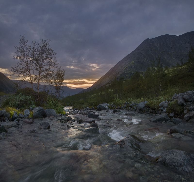 Хибины, Khibiny, Кольский полуостров, закат, Крайний север Вечерело.... фото превью