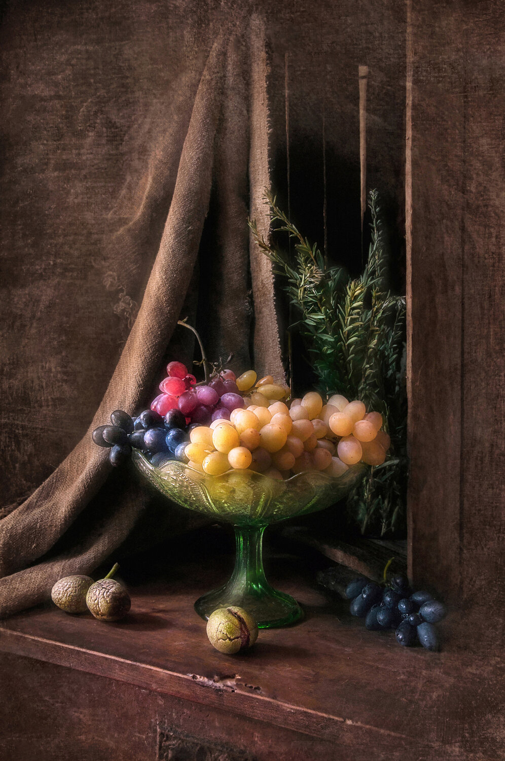 натюрморт, осень, плоды, виноград, still life, autumn, grapes, soft light, настроение, Буглак Инна