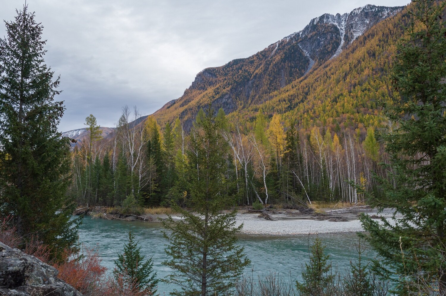 алтай, осень, река чуя, горы, снег, Вадим Душкин