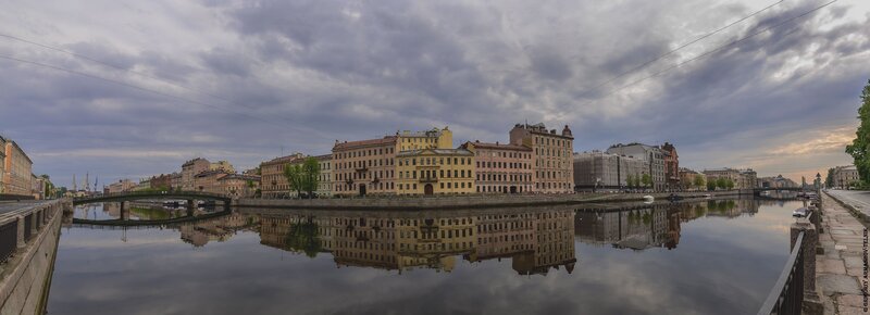 город, река, отражения, панорама, архитектура, рассвет Между двумя мостами фото превью