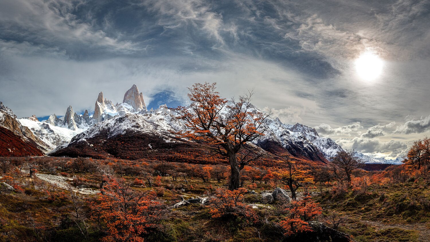 Патагония, Аргентина, Фицрой, панорама, осень, пейзаж, горы, Patagonia, Argentina, Fitz Roy, Сулоев Алексей