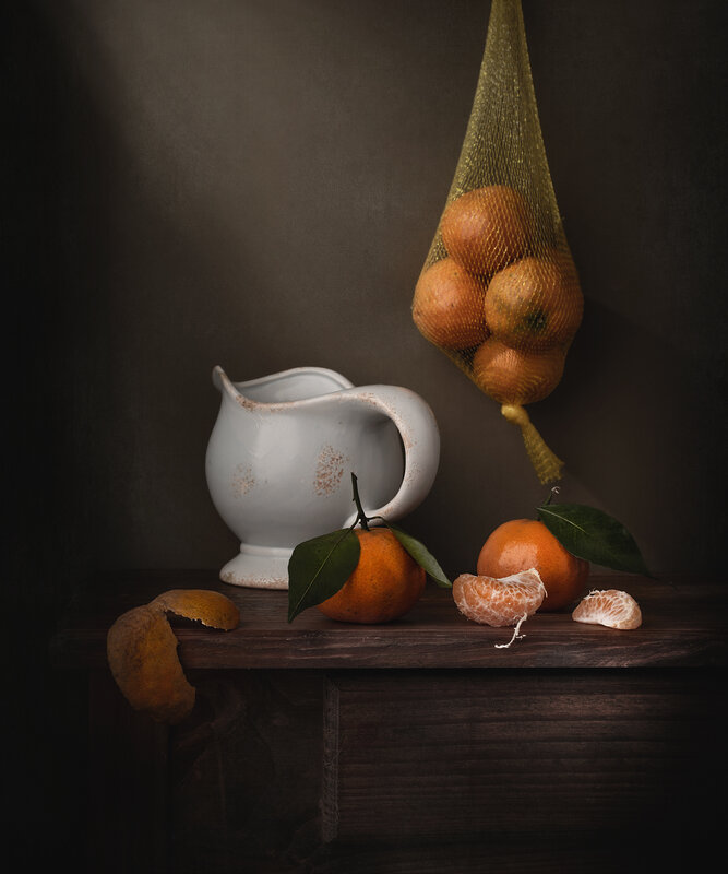 Still life, fruit, tangerines, table, light Tangerines фото превью