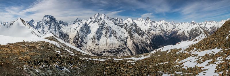 весна, горы, домбай, кавказ, панорама, пейзаж, природа, северный кавказ, снег Домбай фото превью