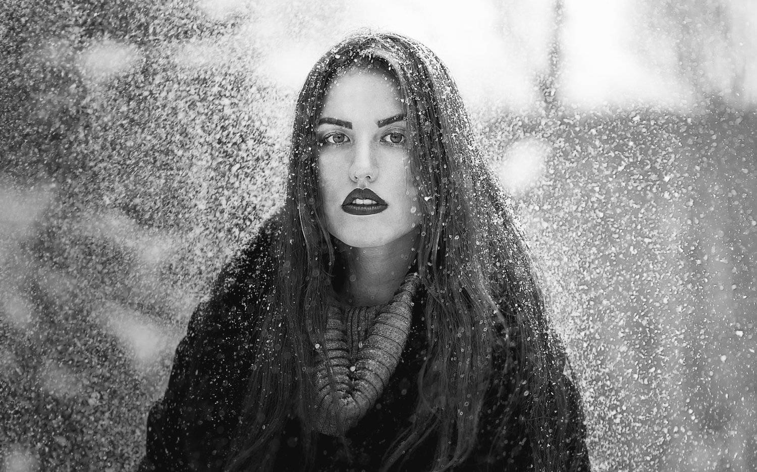 nikon snow portret b&w sakhalin angelika, Автономов Дмитрий