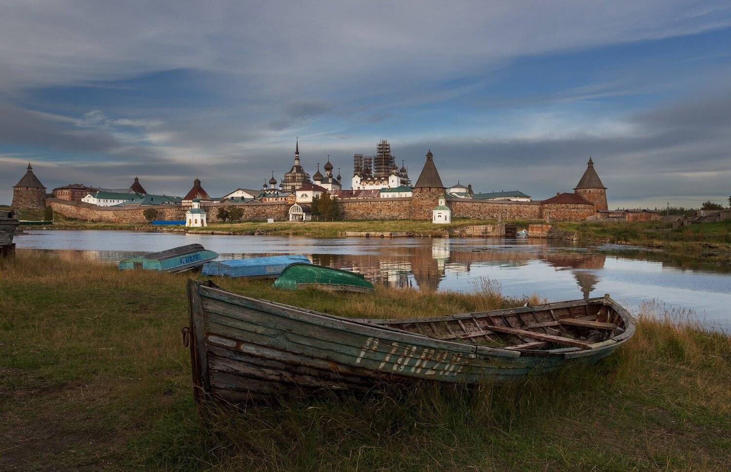 Лодка, Монастырь, церковь, Белое море, Соловки, Павел Попов