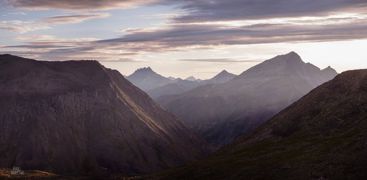 горы, урал, приполярный, приполярный урал, пейзаж, закат, вечер, манарага, север, народная, кар-кар, Коровин Кирилл