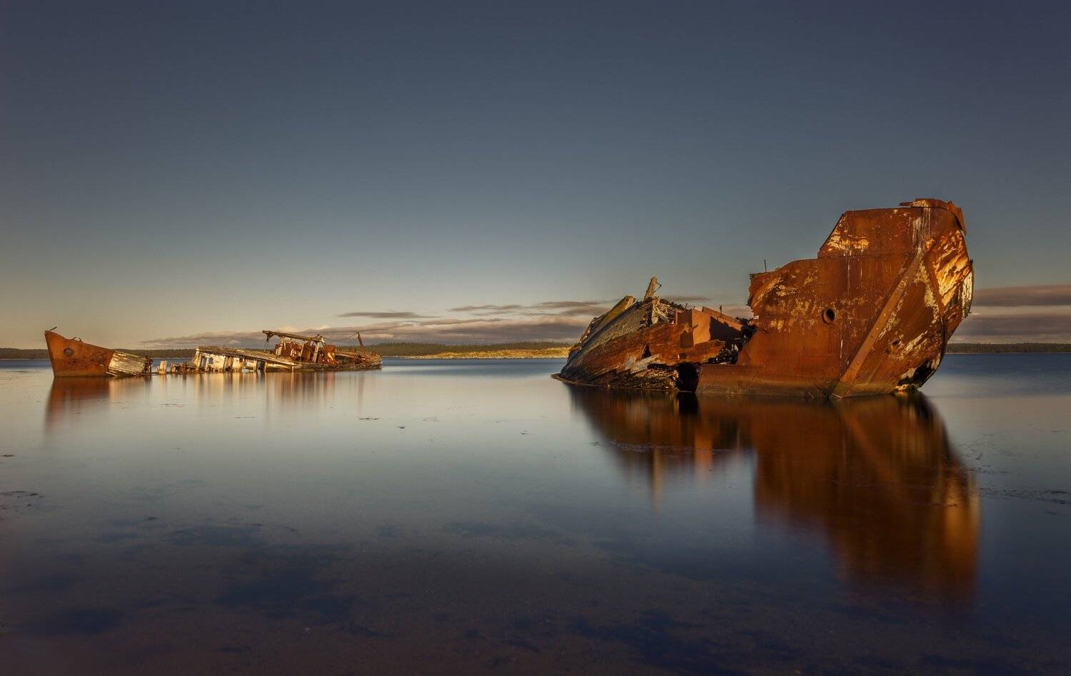 корабль, море, вода, вечер, небо, Павел Попов