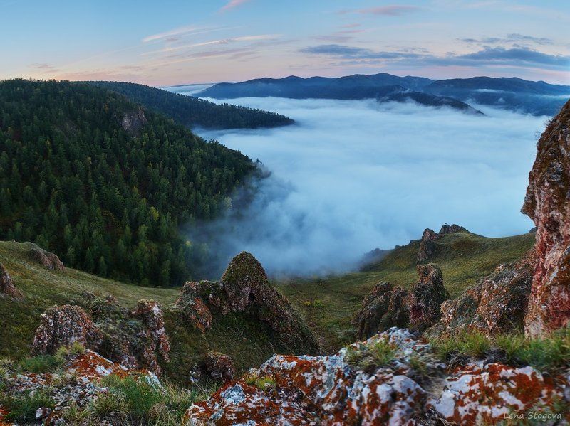 Туман над рекой фото превью