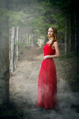 in red