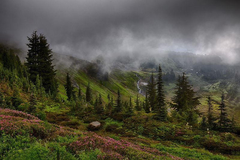 Горы, Облака, Свет, Утро Утро в горах фото превью