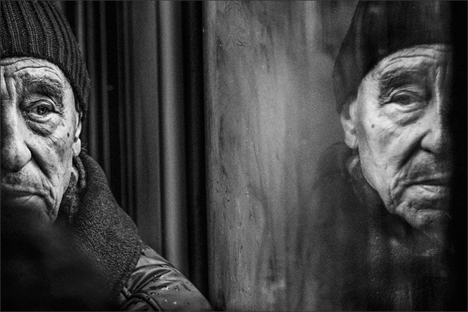 portrait mirrored bw streetphoto, Denis Buchel (Денис Бучель)